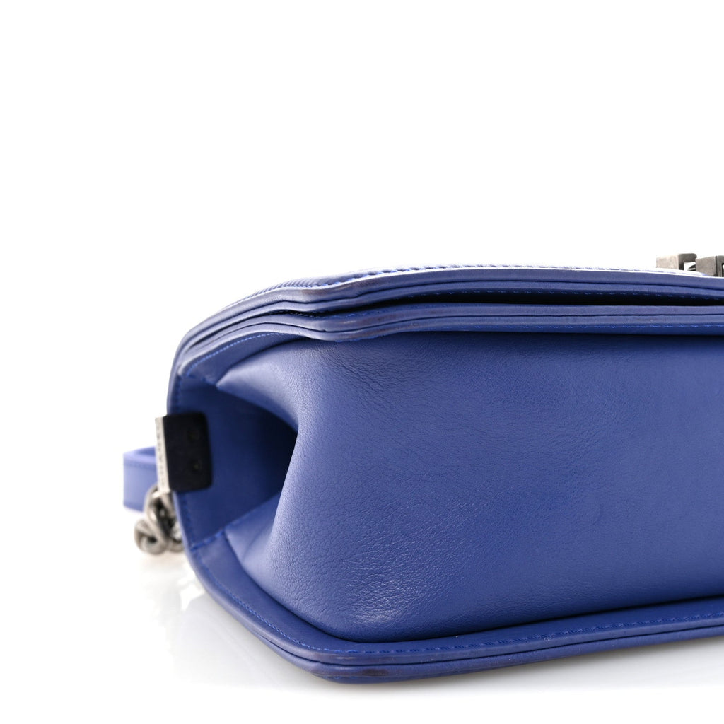 Chanel Calfskin Quilted Medium Boy Flap Blue