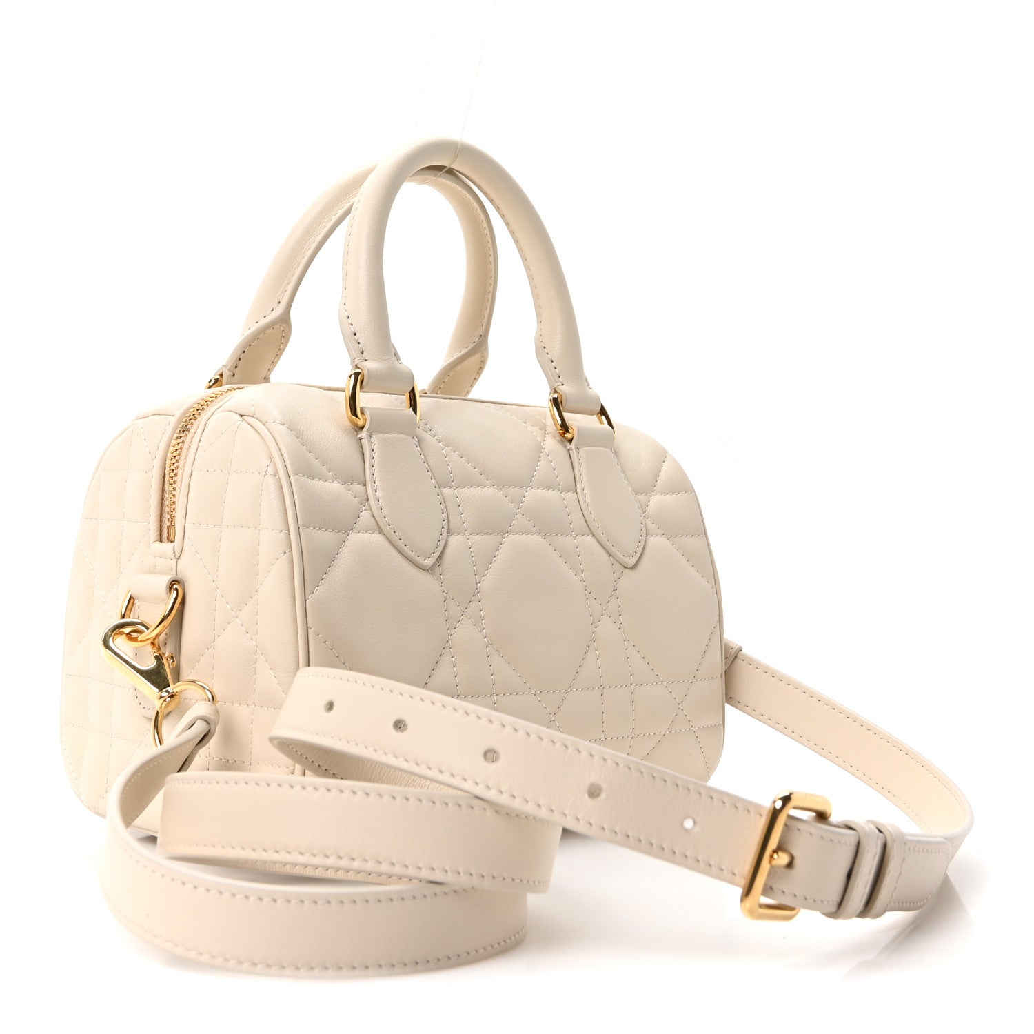 Christian Dior Calfskin Macrocannage Groove 20 Bag Dusty Ivory