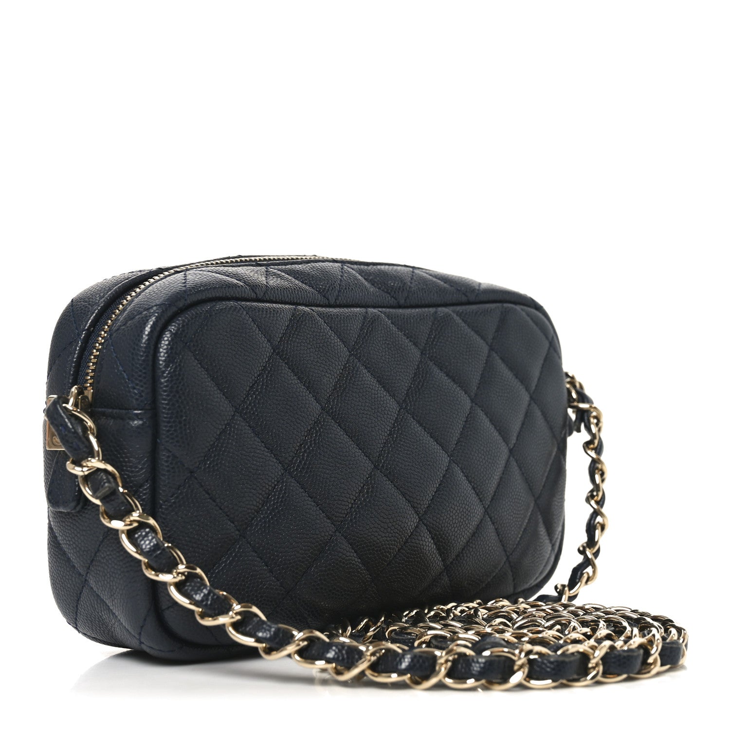 Chanel Caviar Quilted Camera Case Navy