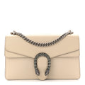 Gucci Textured Calfskin Crystal Small Dionysus Shoulder Bag Mystic White