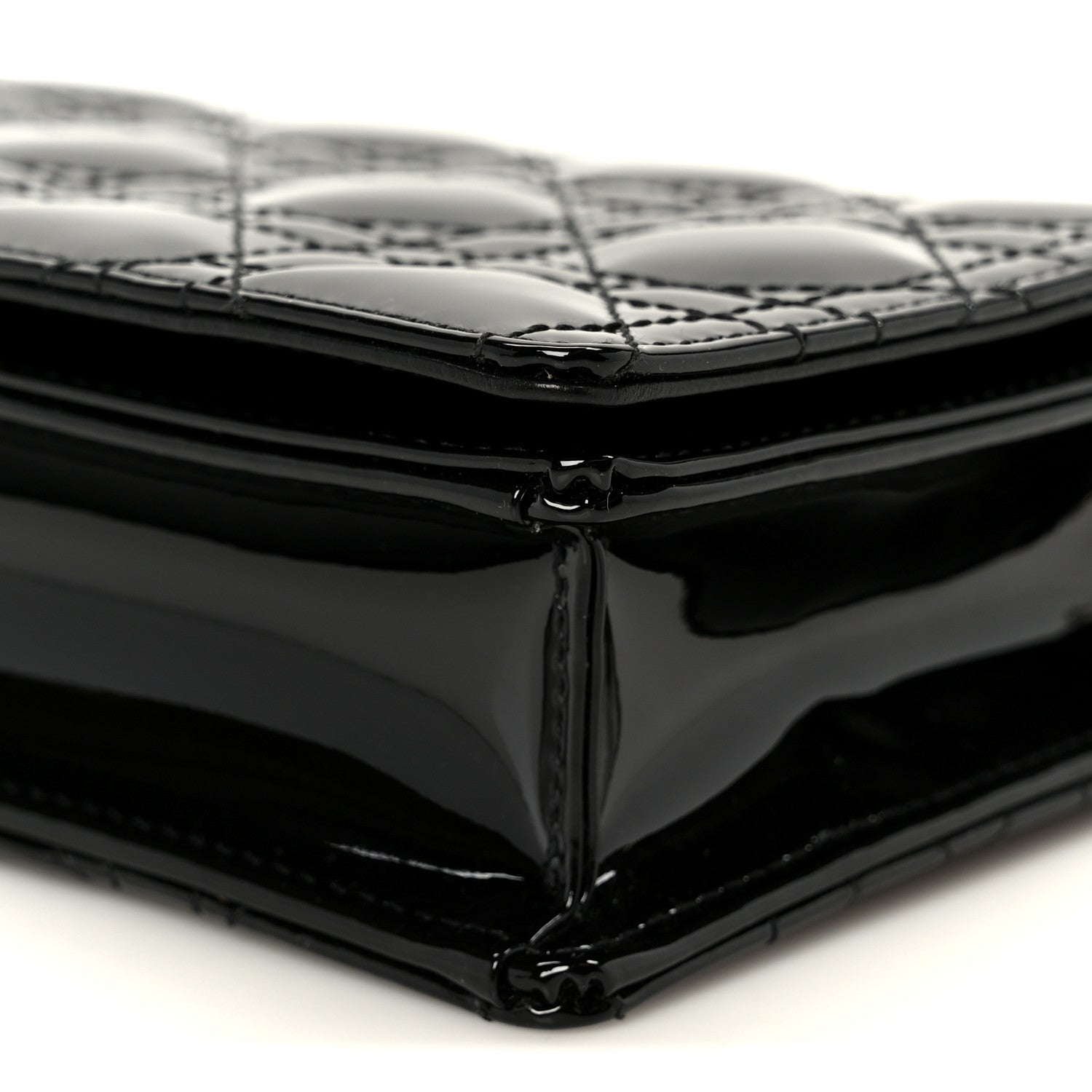 Christian Dior Patent Cannage Lady Dior Pouch Black