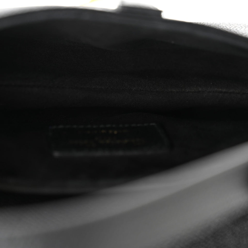 Christian Dior Grained Calfskin Mini Saddle Bag With Strap Black