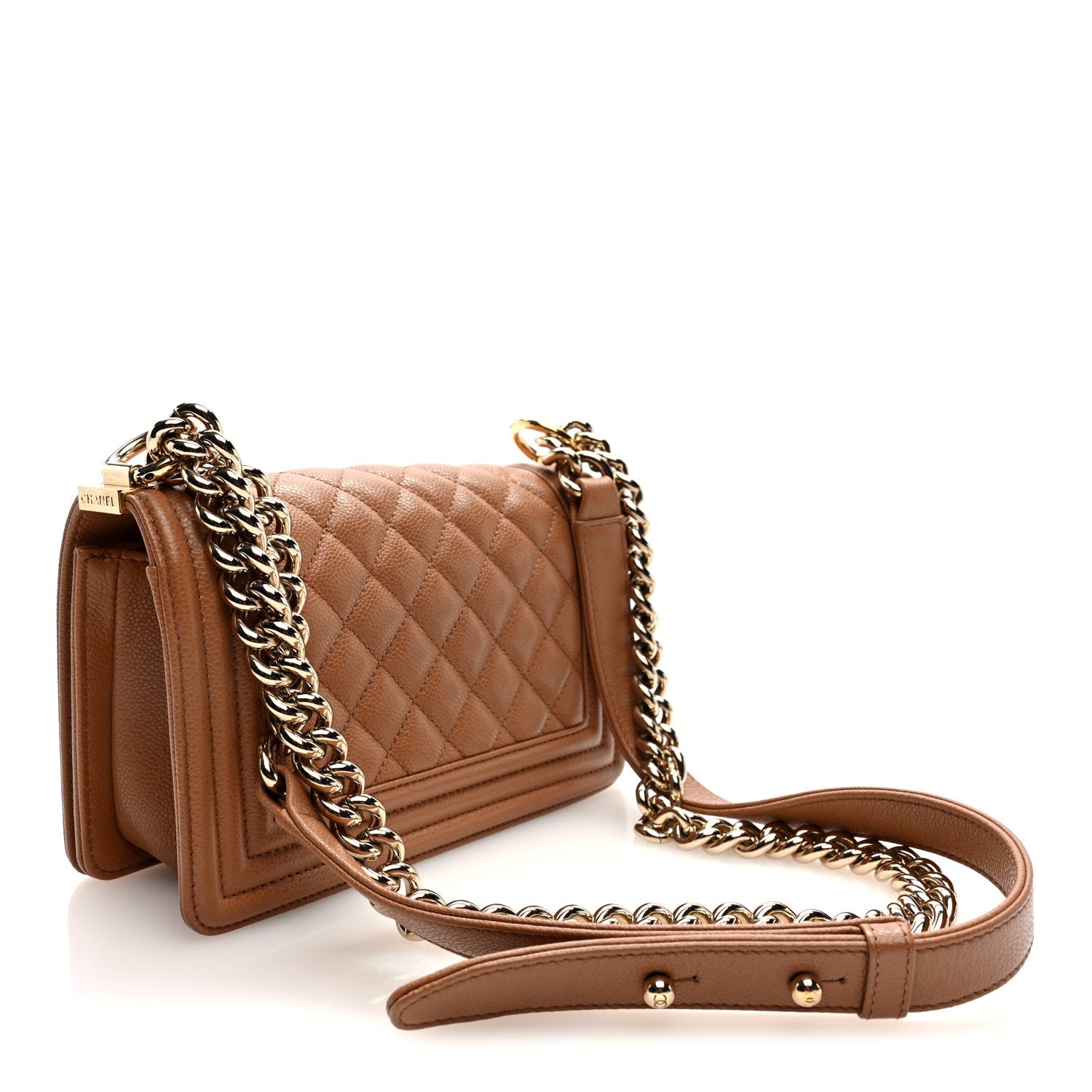 Chanel Caviar Quilted Small Boy Flap Beige