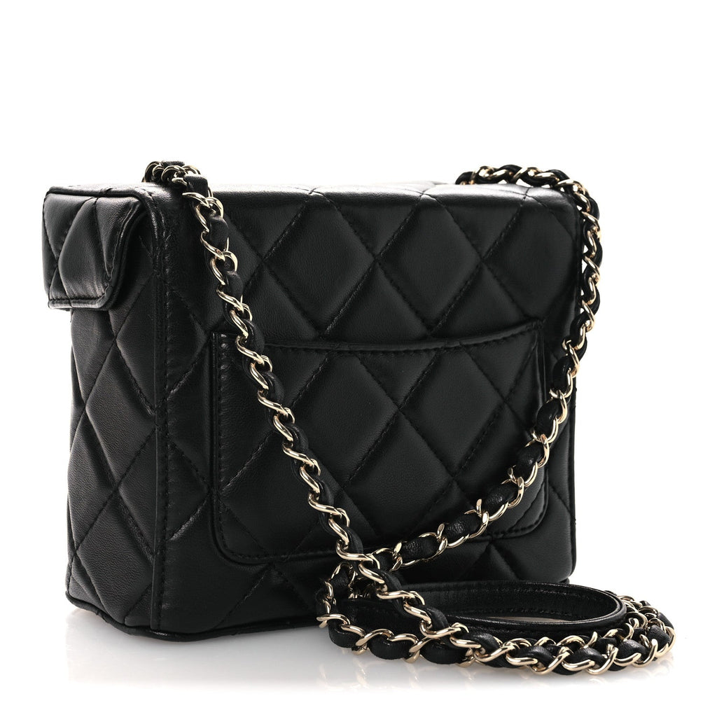 Chanel Lambskin Quilted Small Box Bag Black