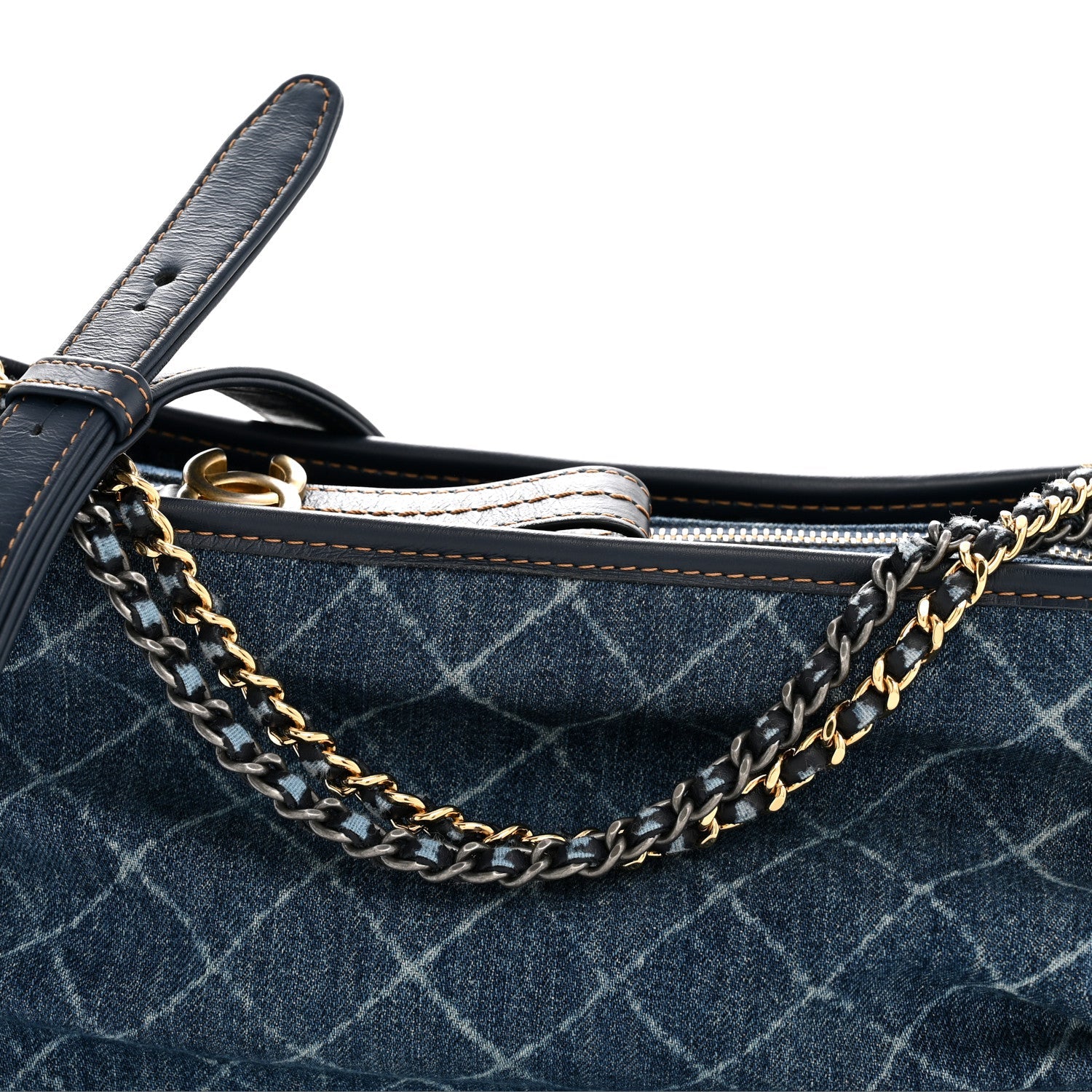Chanel Denim Calfskin Medium Gabrielle Hobo Blue