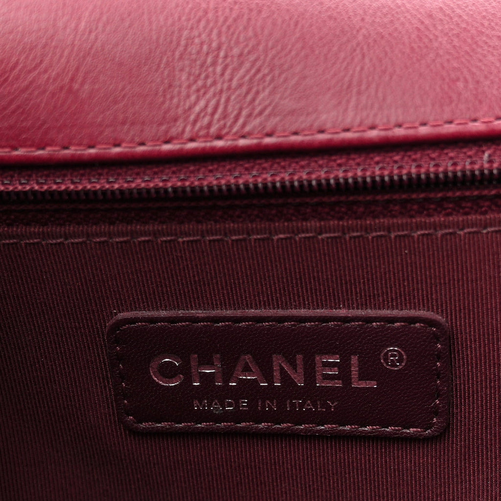Chanel Calfskin Quilted Double Stitch New Medium Boy Flap Burgundy