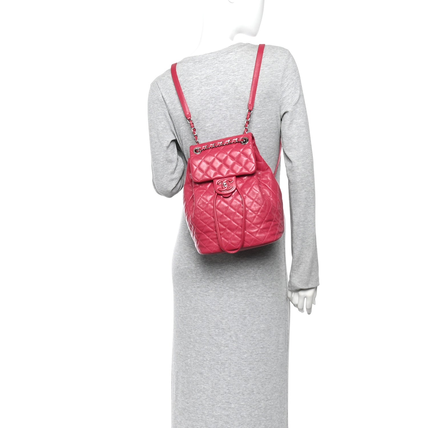 Chanel Calfskin Quilted Small Urban Spirit Backpack Dark Pink