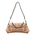 Gucci Nappa Vertical Matelasse Small Maxi Horsebit Chain Shoulder Bag Beige