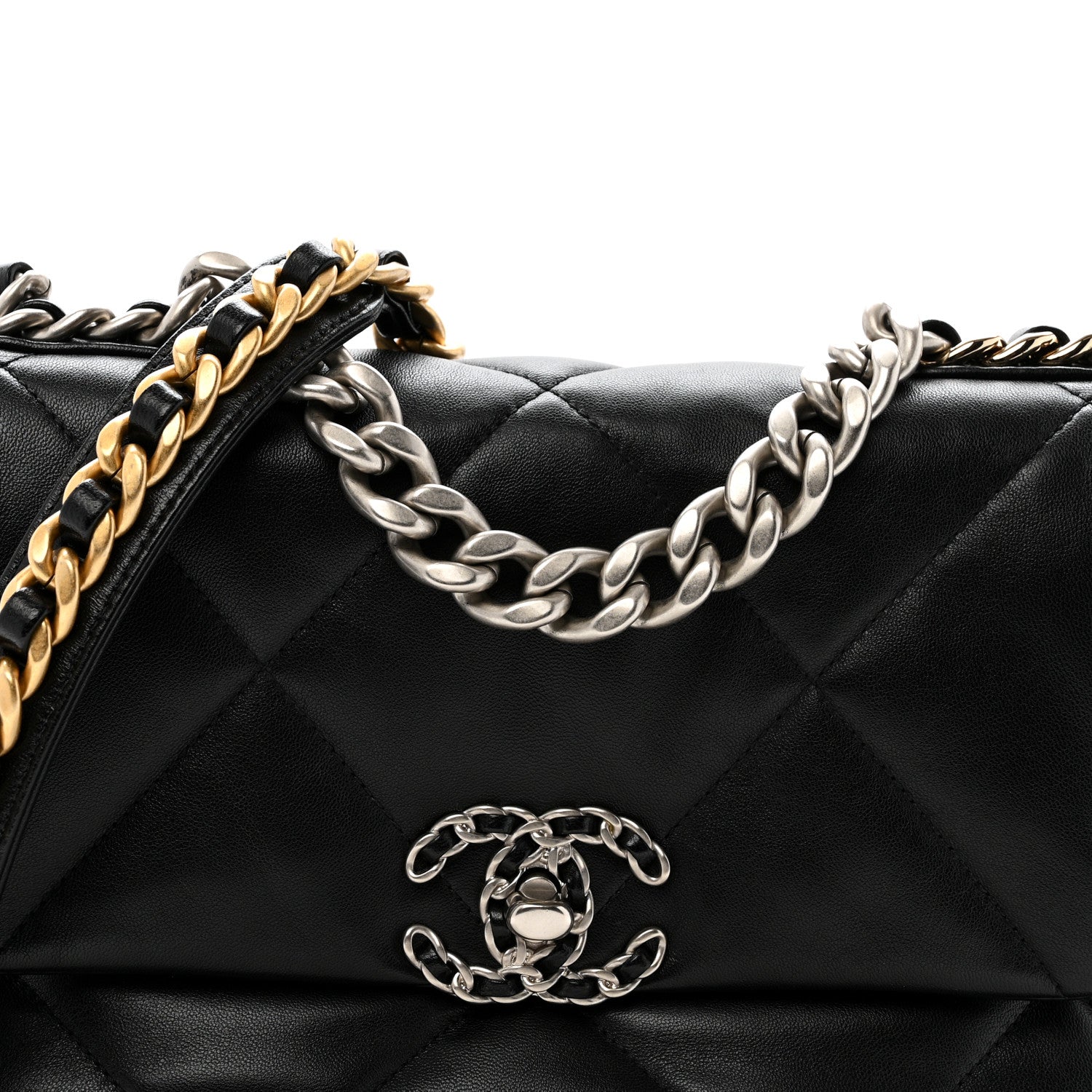 Chanel Lambskin Quilted Medium Chanel 19 Flap Black