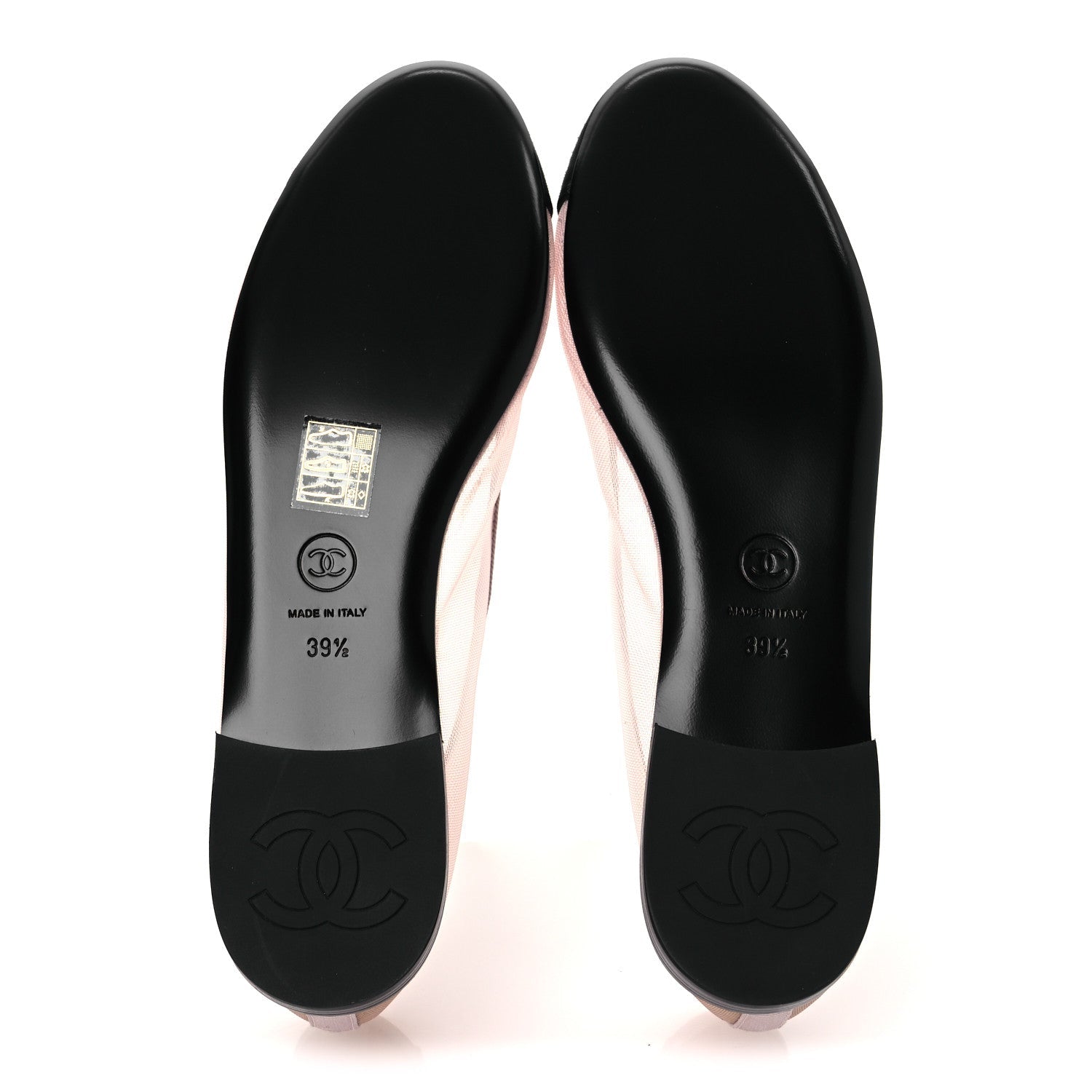 Mesh Grosgrain CC Ballerina Flats 39.5 Pink Black