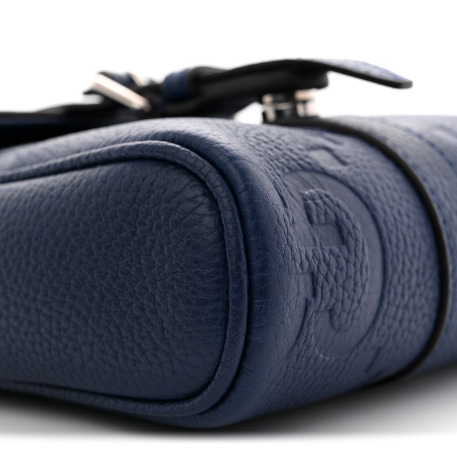 Gucci Piuma Calfskin Jumbo GG Embossed Small Messenger Bag Royale