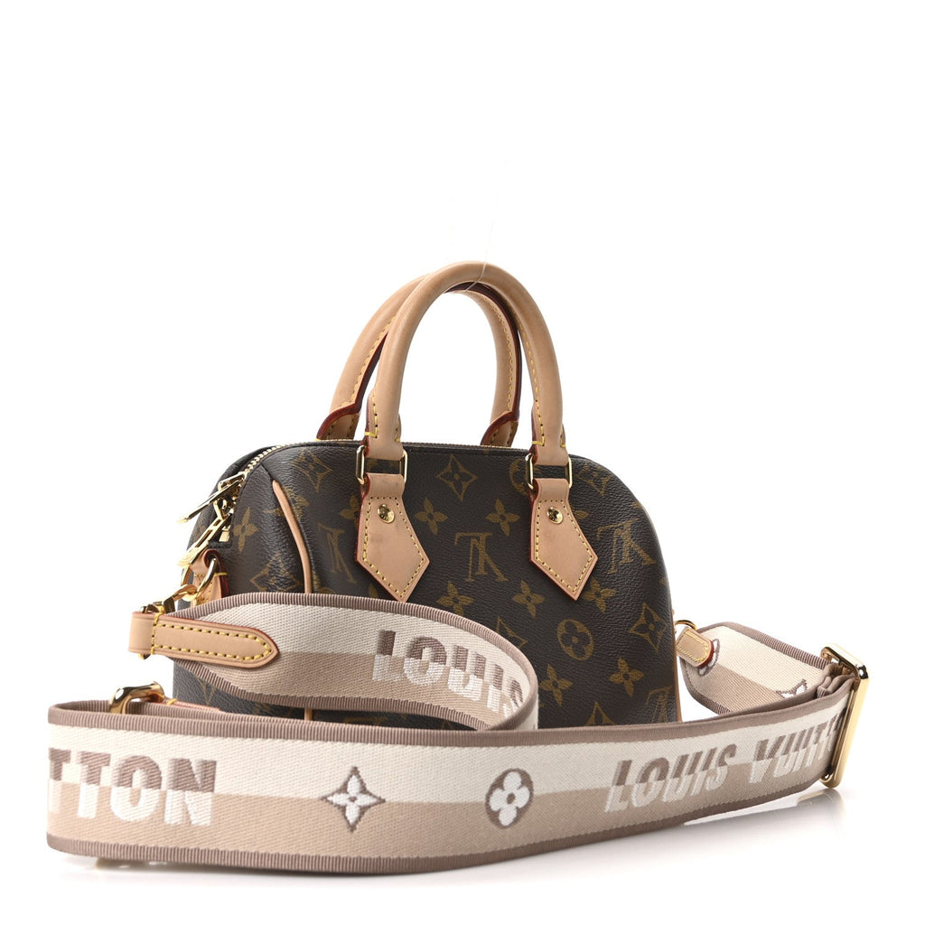 Louis Vuitton Monogram Speedy Bandouliere 20 Beige