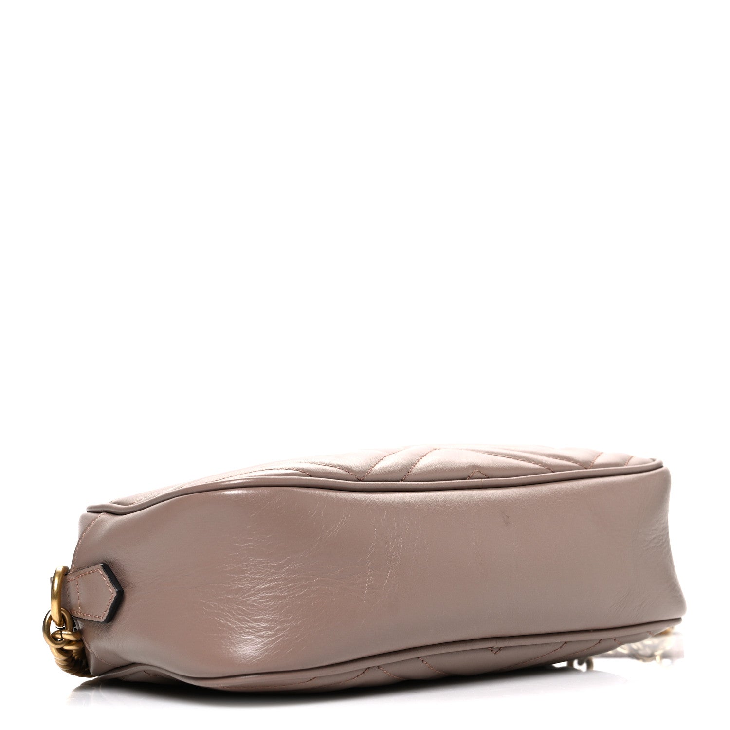 Gucci Calfskin Matelasse Small GG Marmont Chain Shoulder Bag Porcelain Rose