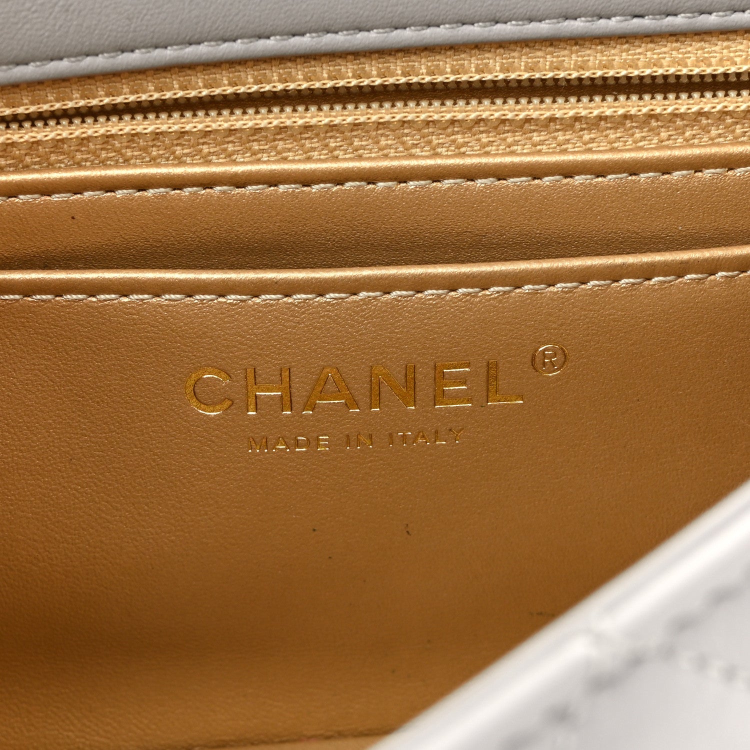 Chanel Lambskin Quilted Mini Rectangular Pearl Crush Flap Grey