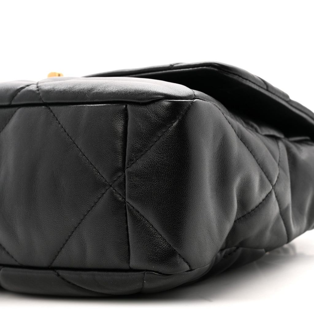 Chanel Lambskin Quilted Large Chanel 19 Flap Black