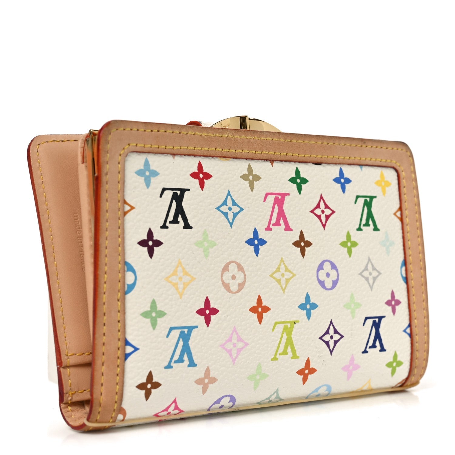 Louis Vuitton Monogram Multicolor French Purse Wallet White