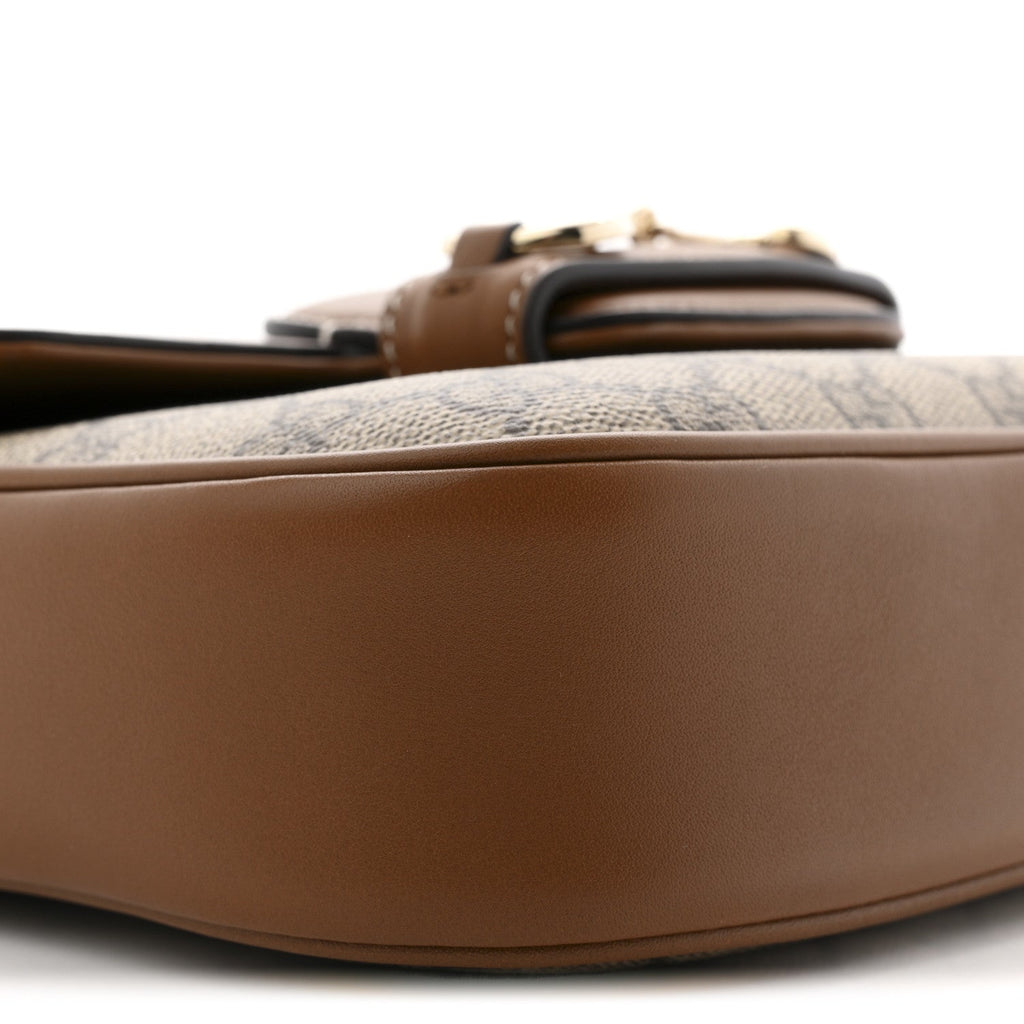 Gucci GG Supreme Monogram Duomo Lux Horsebit 1955 Soft Small Shoulder Bag Beige Ebony Sundial