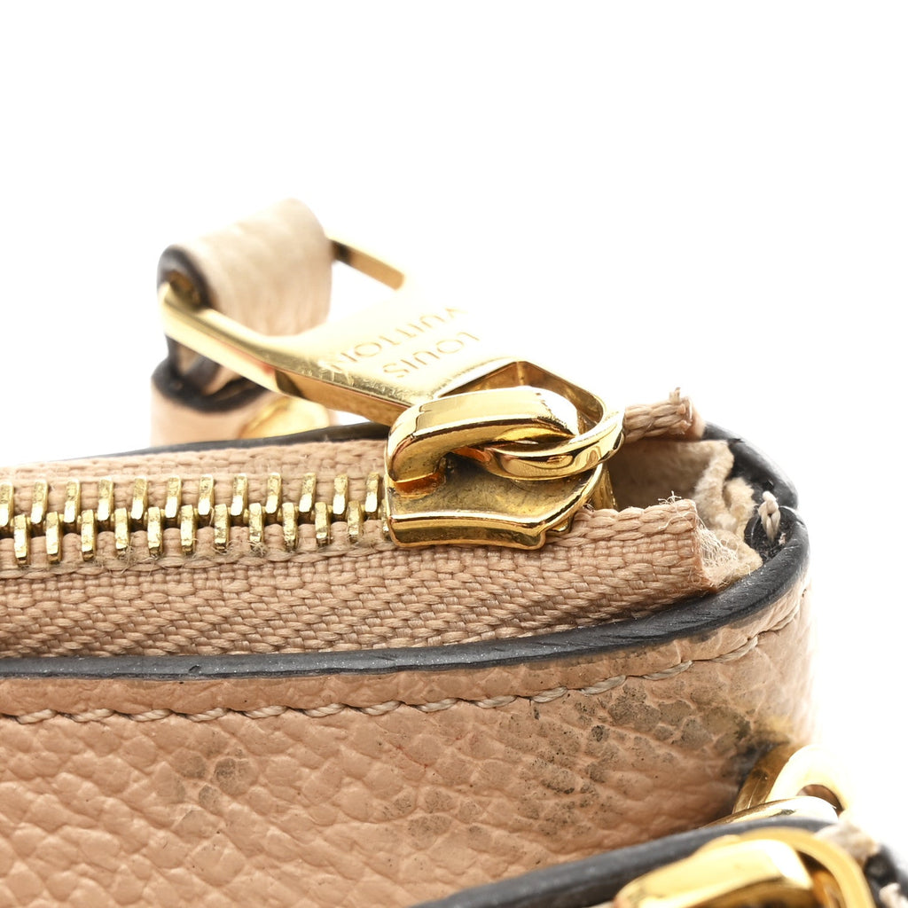 Louis Vuitton Empreinte Double Zip Pochette Beige Rose Creme