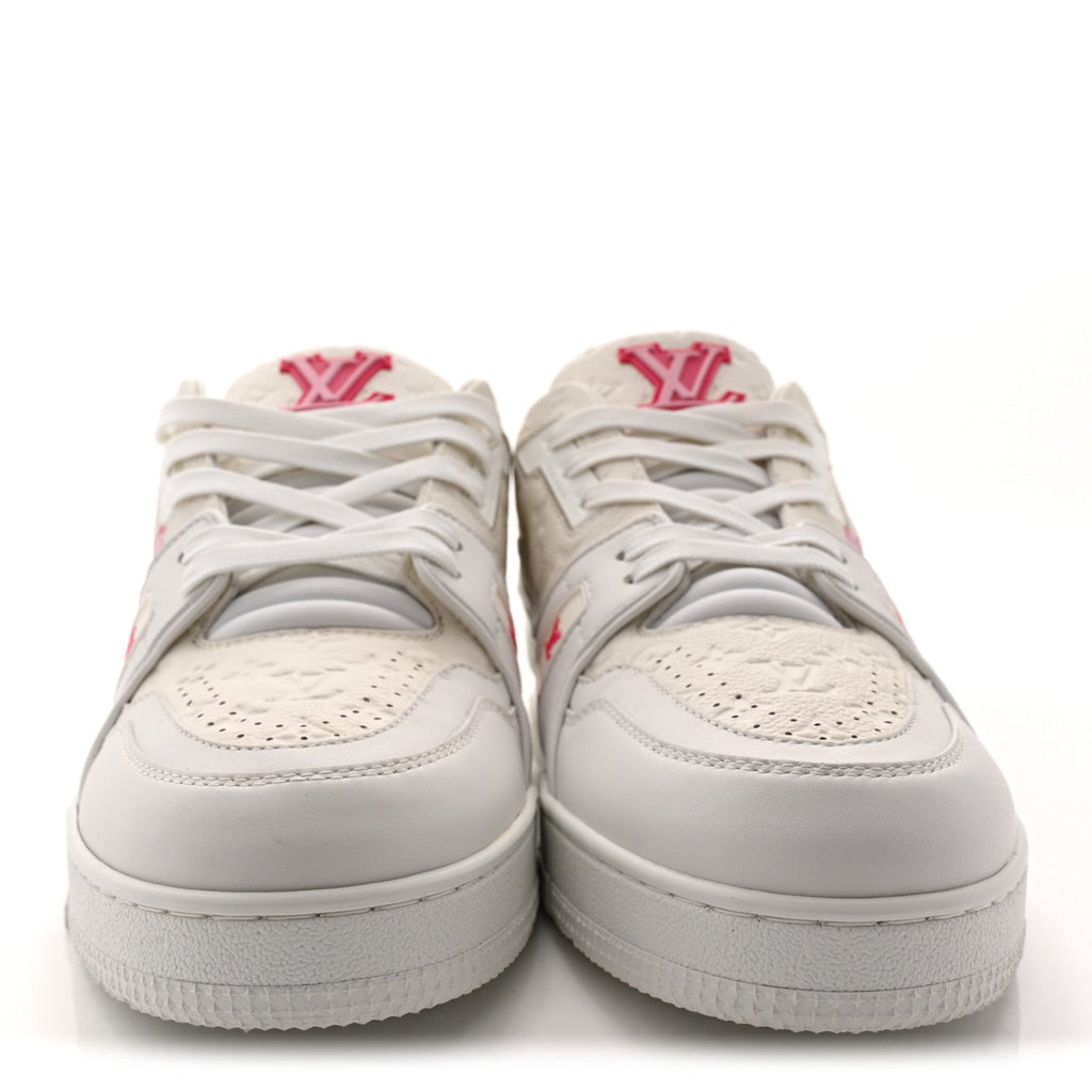 Louis Vuitton LV X TM Embossed Monogram Cherry Blossom LV Trainer Sneakers 41 White