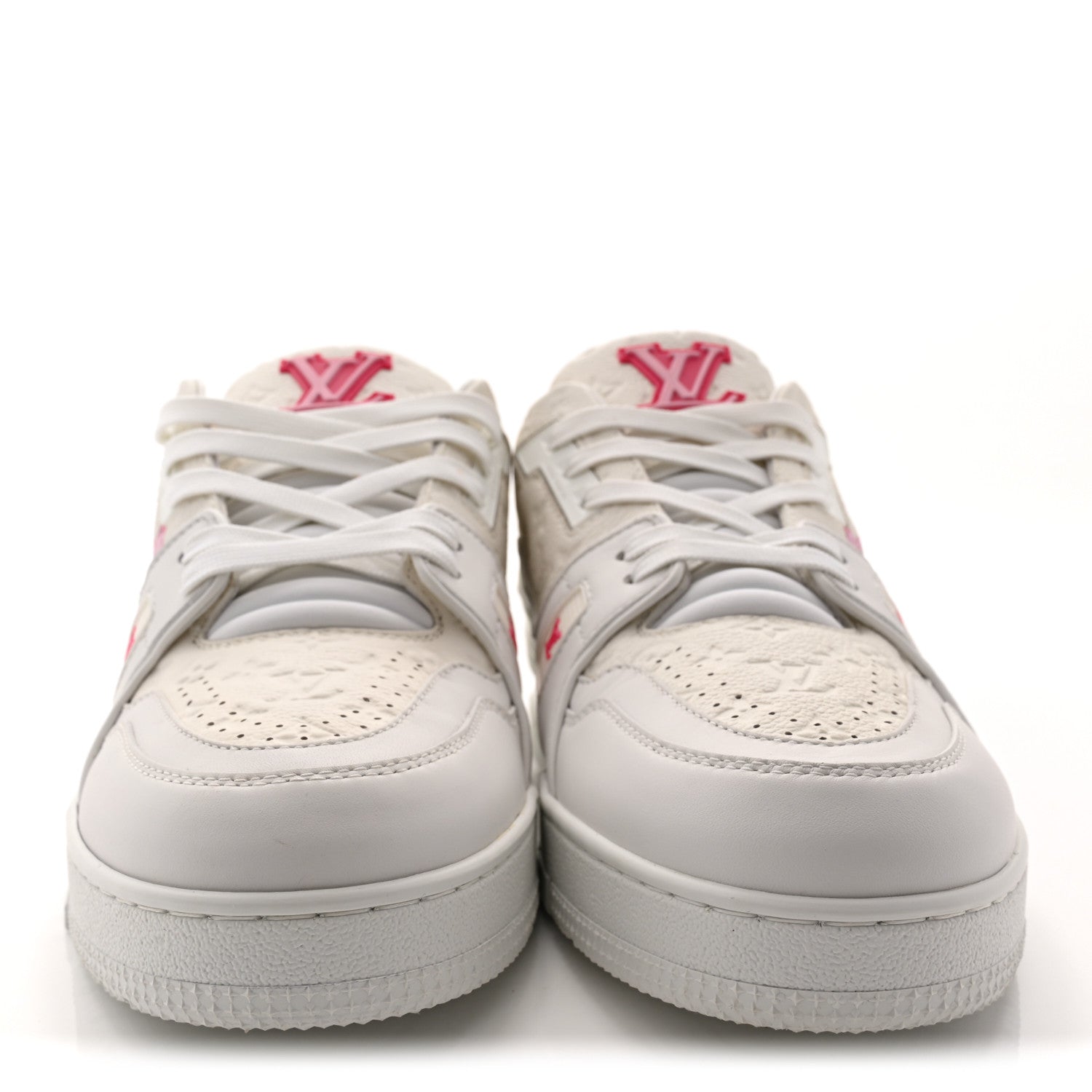 Louis Vuitton LV X TM Embossed Monogram Cherry Blossom LV Trainer Sneakers 41 White