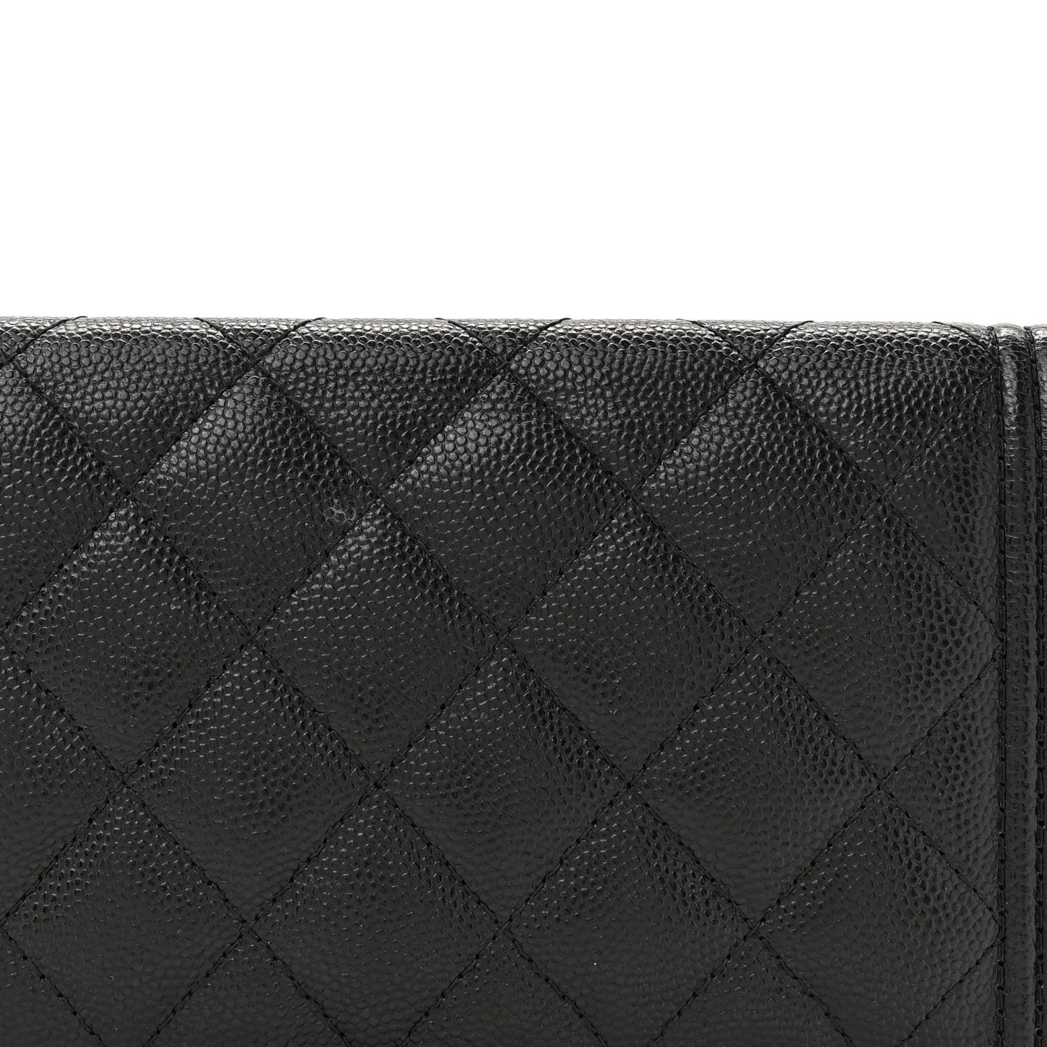 Caviar Quilted Boy Yen Wallet Black