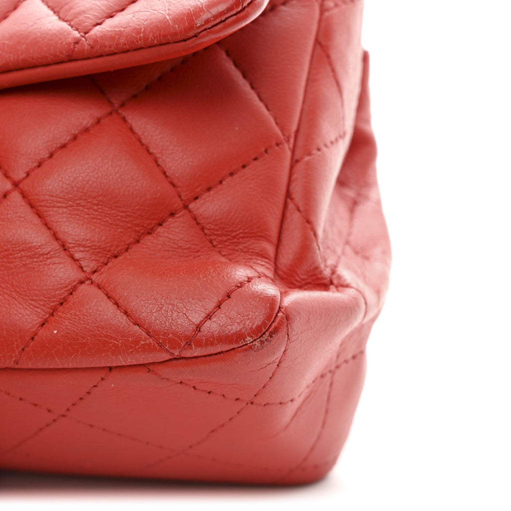 Chanel Lambskin Quilted Mini Rectangular Flap Red