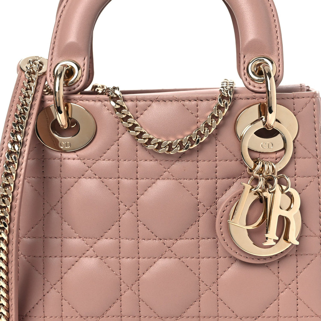 Christian Dior Lambskin Cannage Mini Lady Dior Blush