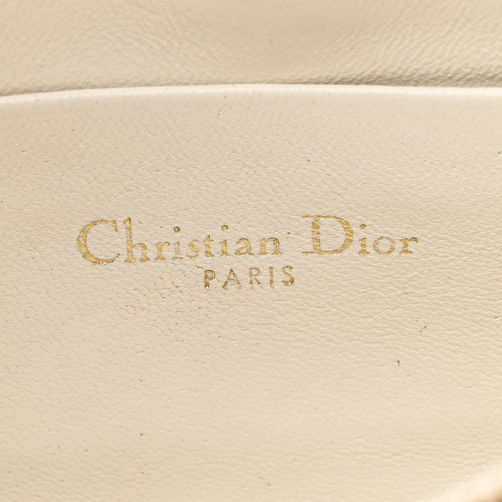Christian Dior Calfskin Macrocannage Mini Caro Bag White