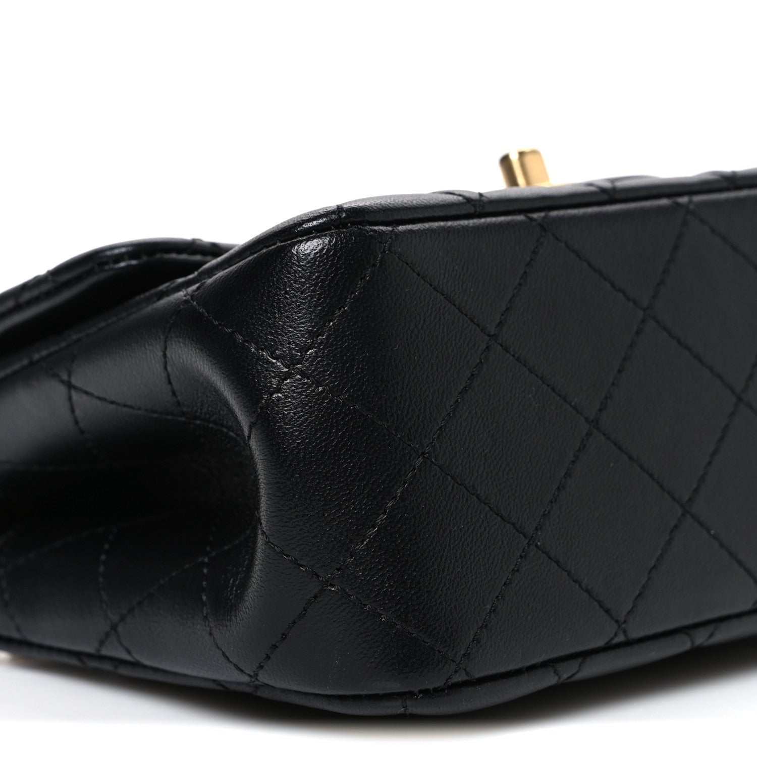 Chanel Lambskin Quilted Mini Sweet Camellia Flap Black