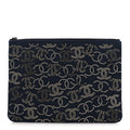 Canvas Studded CC Medium Cosmetic Pouch Navy
