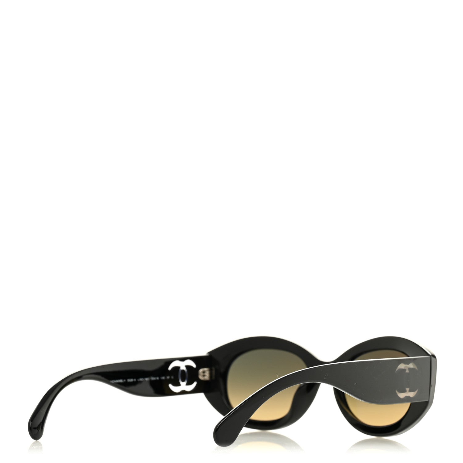 Acetate Nyon Oval CC Sunglasses 5528-A Black