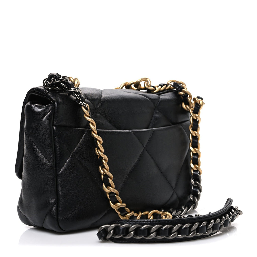 Chanel Lambskin Quilted Medium Chanel 19 Flap Black
