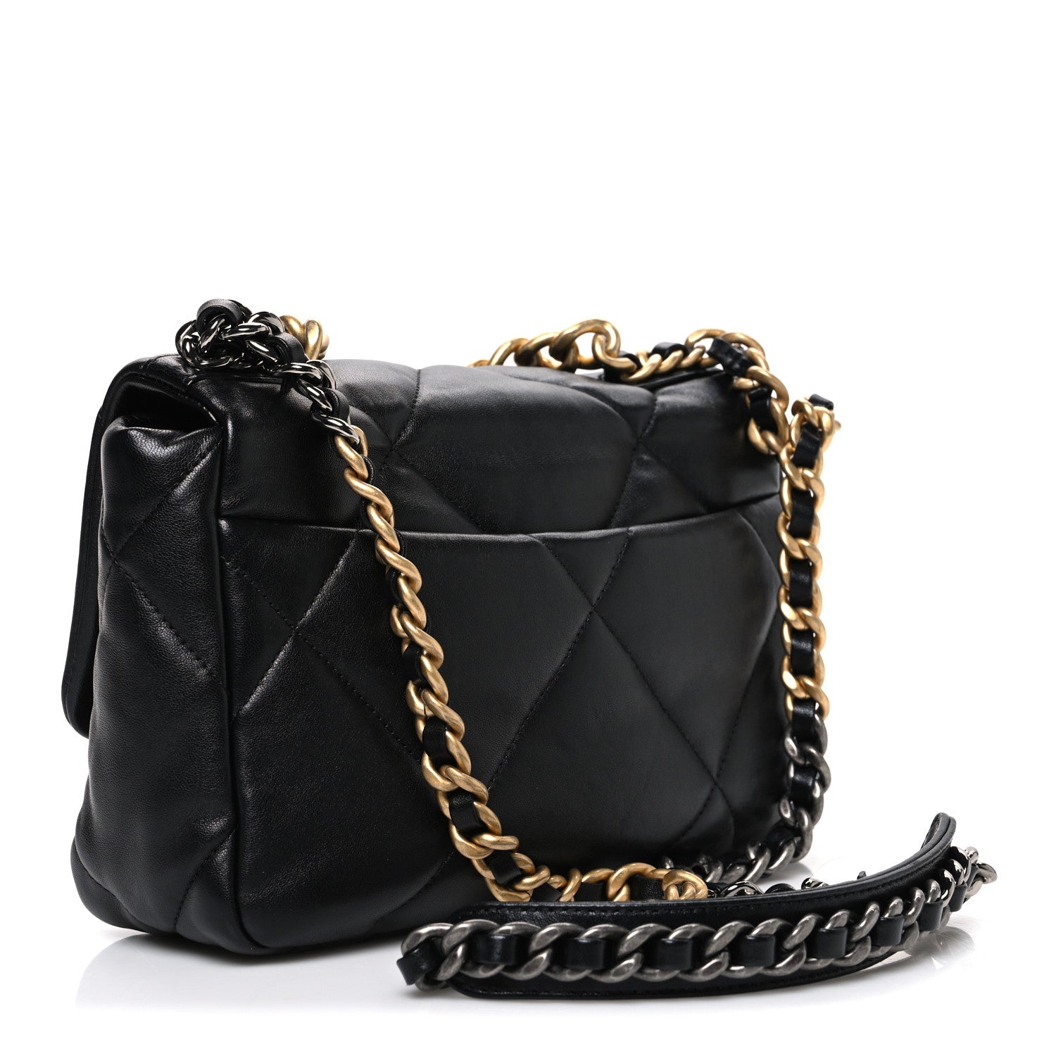 Chanel Lambskin Quilted Medium Chanel 19 Flap Black