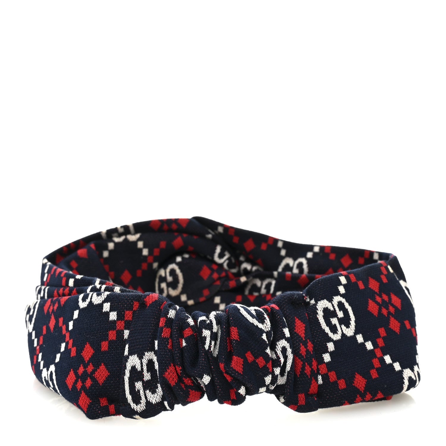 Gucci Cotton GG Ginny Headband S Blue Red