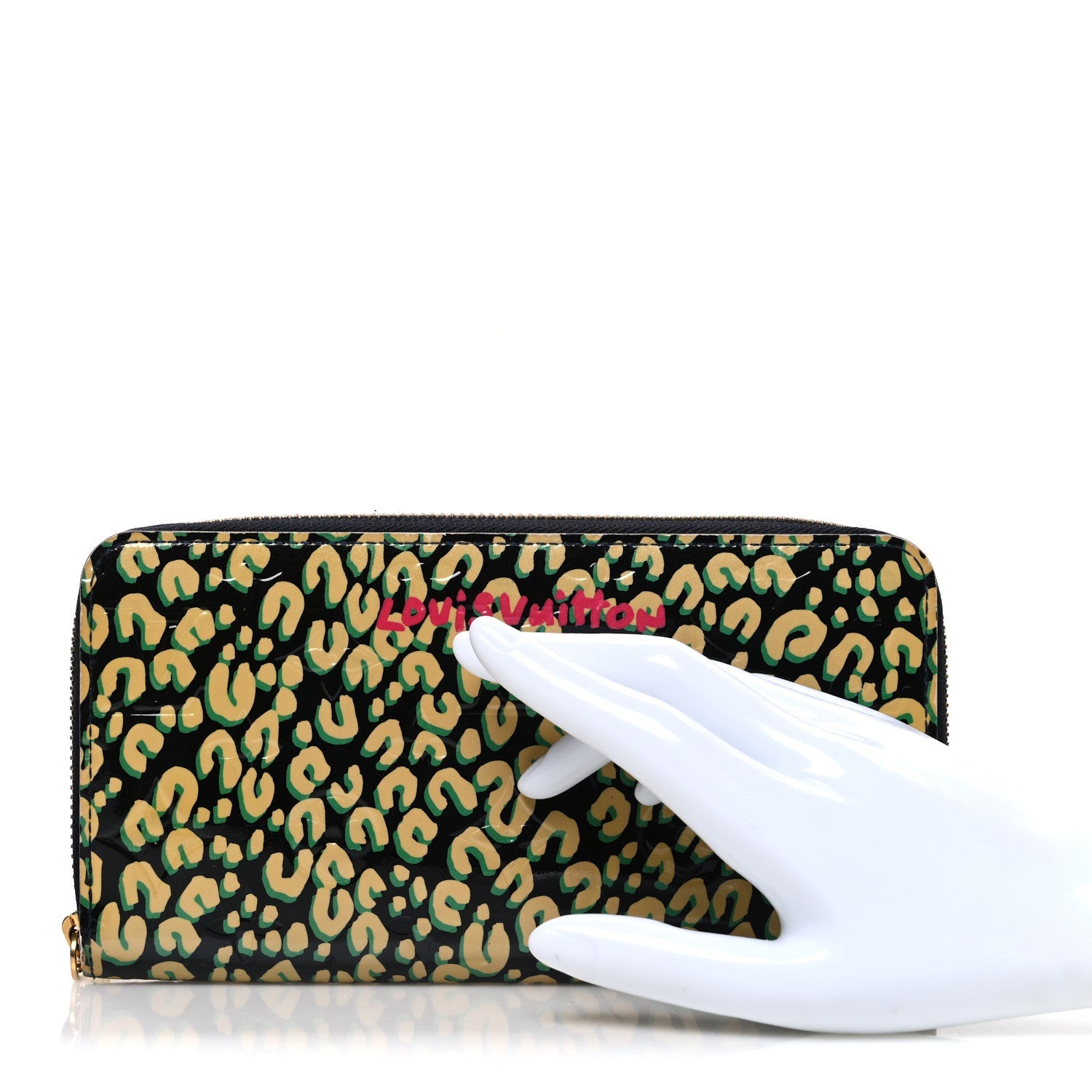Louis Vuitton Vernis Leopard Zippy Wallet Blue Infini