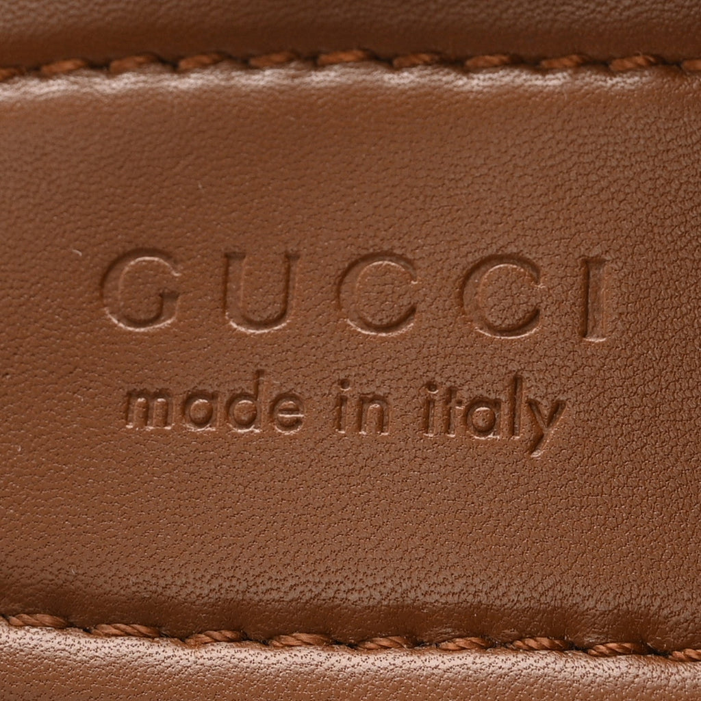 Gucci Calfskin Canvas Rice Horsebit Thong Sandals 37.5 Sundial Brown Natural