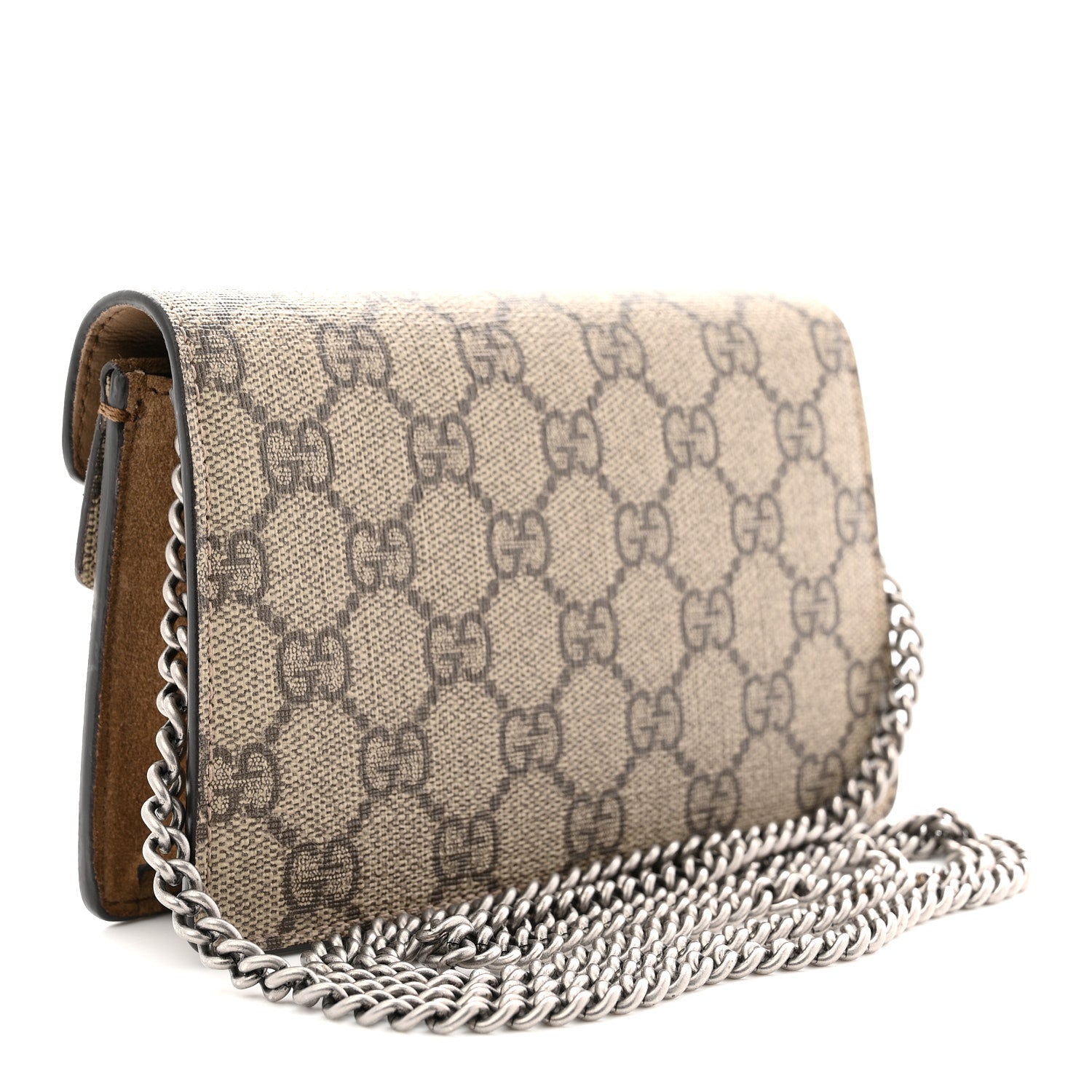 Gucci GG Supreme Monogram Super Mini Dionysus Shoulder Bag Taupe