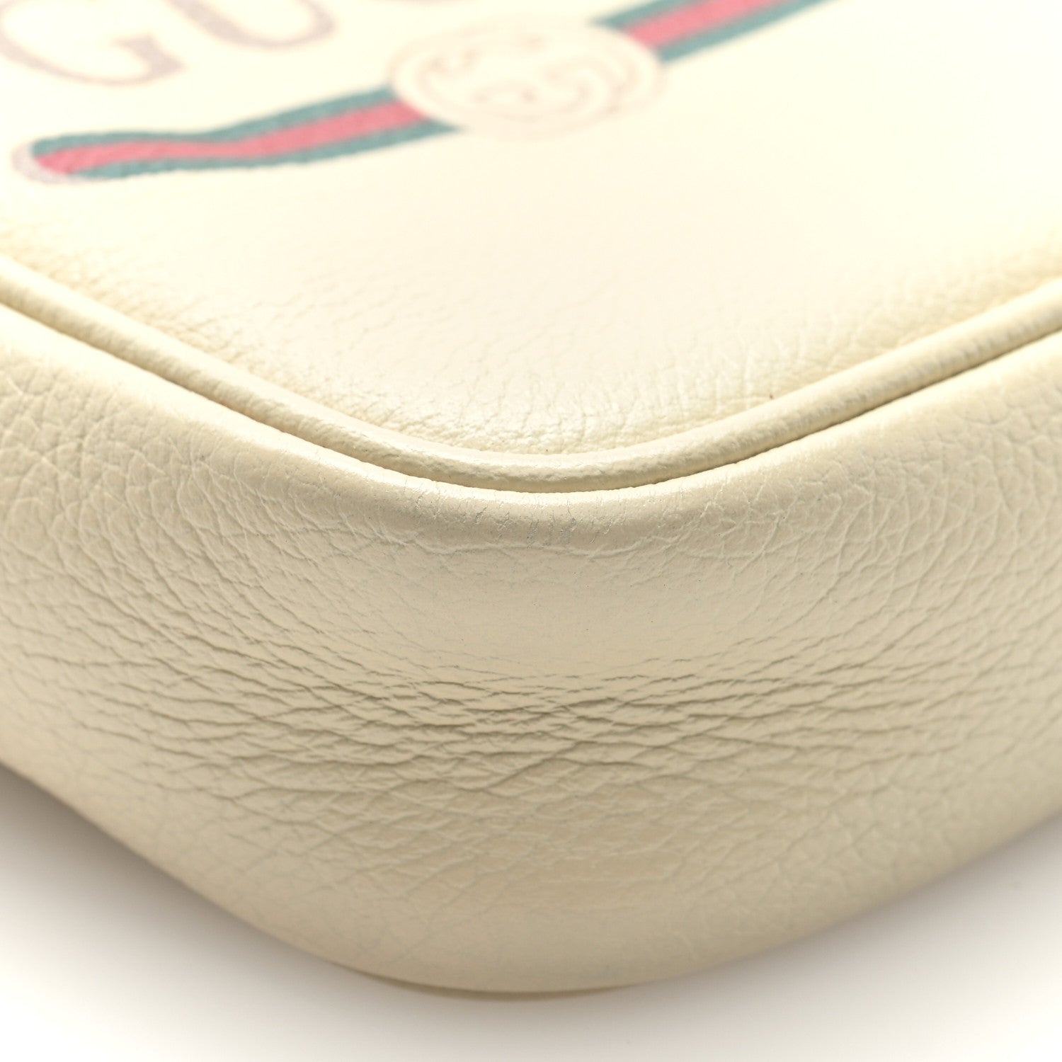 Gucci Grained Calfskin Mini Logo Messenger Bag White