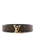 Louis Vuitton Calfskin Monogram 25mm LV Iconic Reversible Belt 95 38 Black