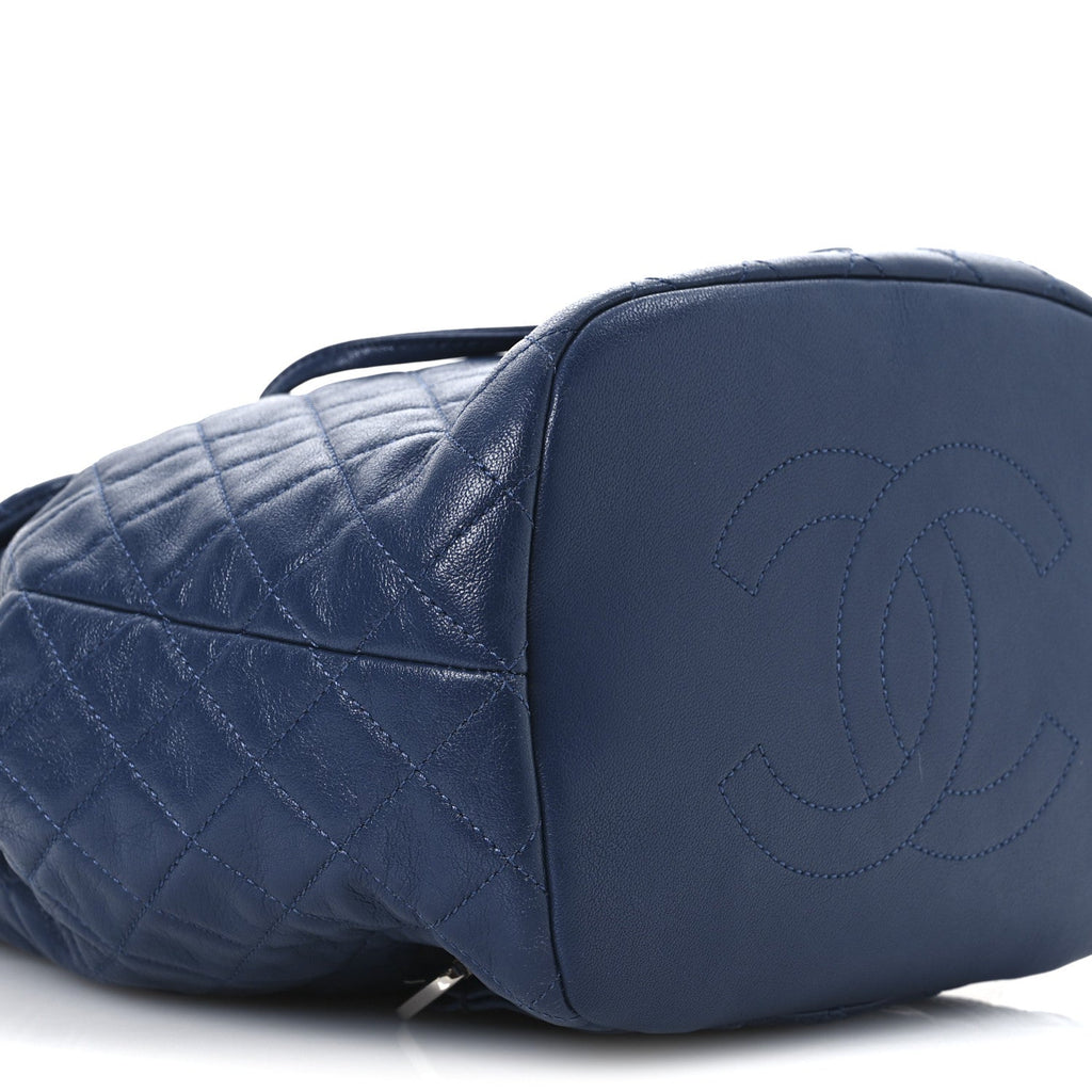 Chanel Calfskin Quilted Small Urban Spirit Backpack Blue
