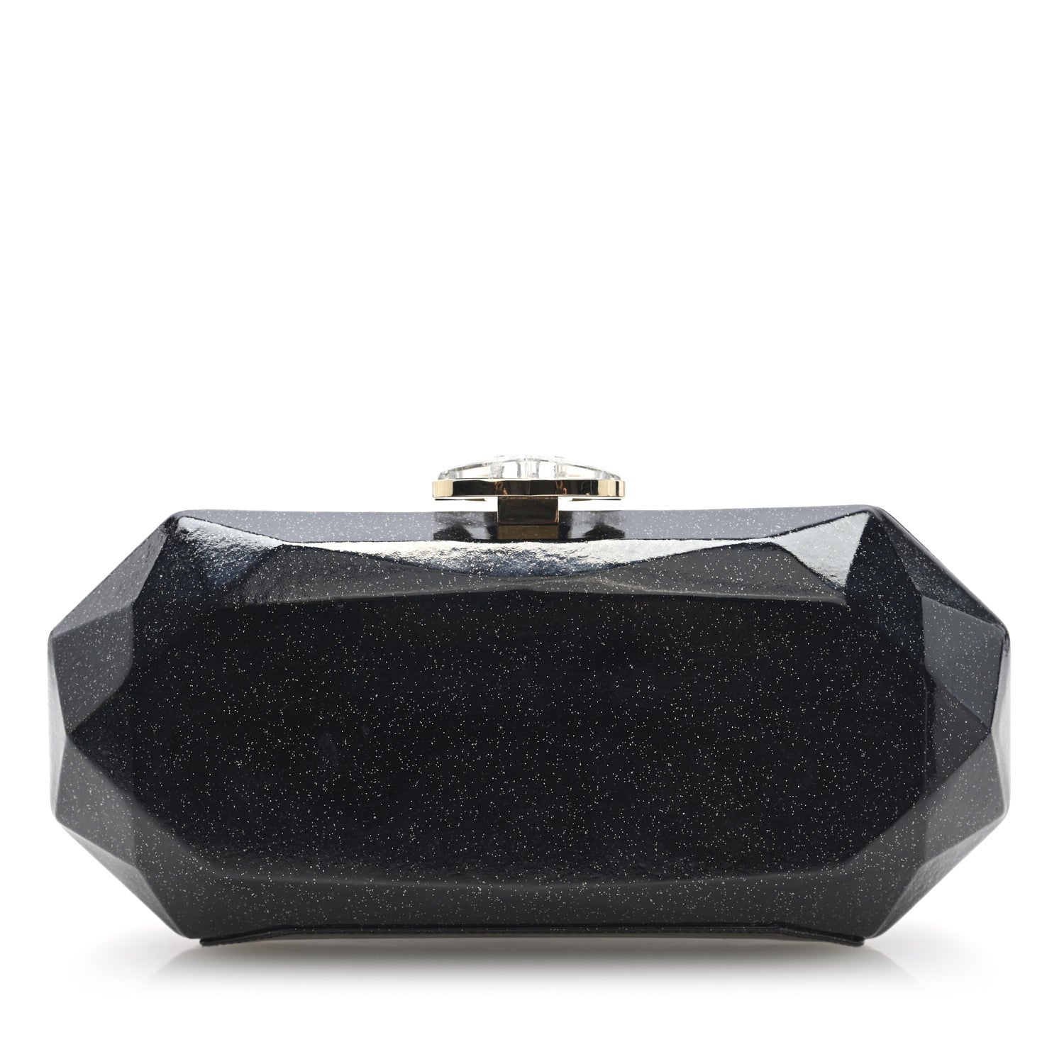 Chanel Glitter Vinyl Crystal Clutch Black