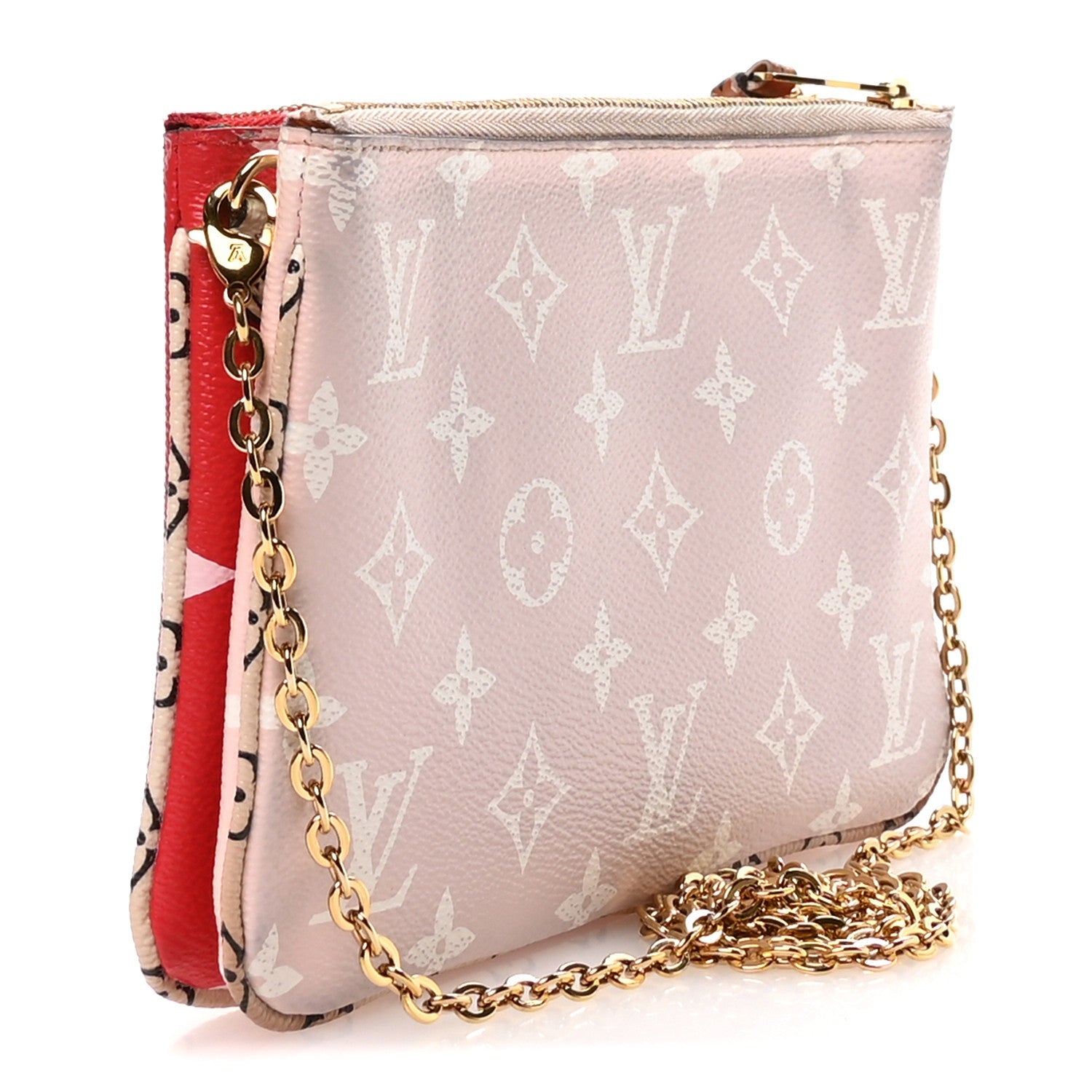 Louis Vuitton Monogram Giant Double Zip Pochette Rouge