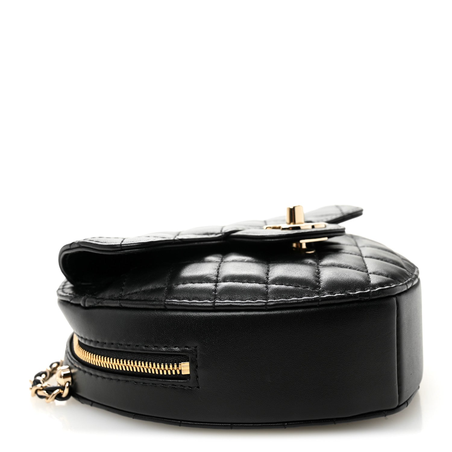 Chanel Lambskin Quilted CC In Love Heart Bag Black