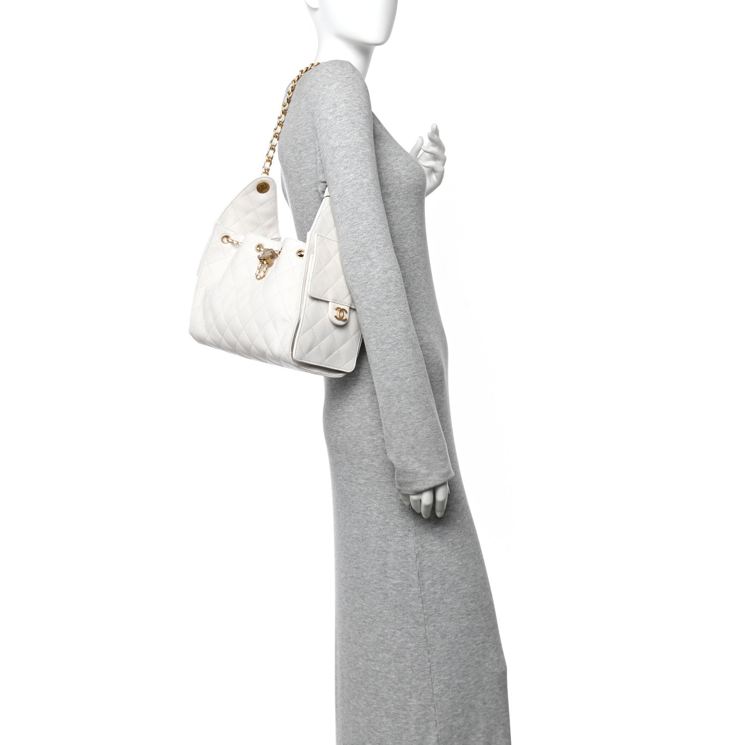 Chanel Caviar Quilted Small Chanel 25 Handbag White