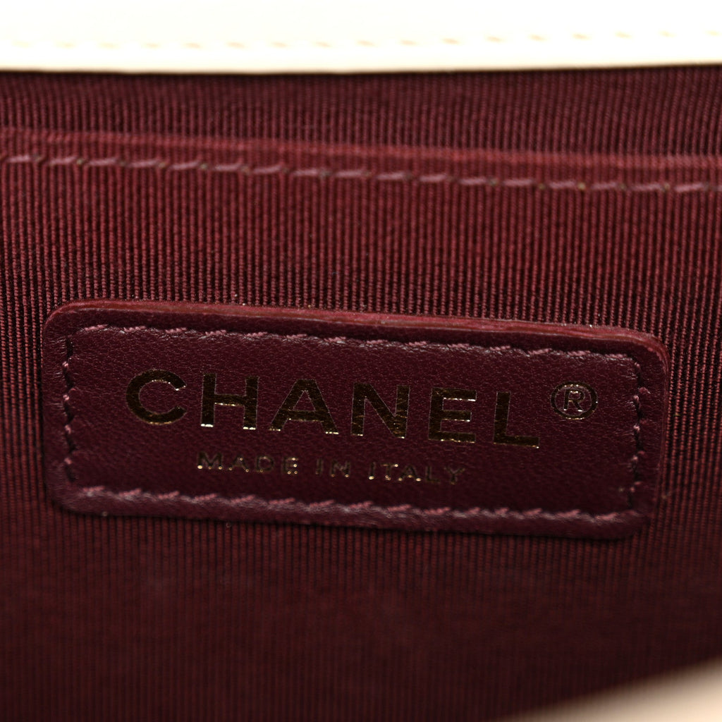 Chanel Caviar Suede Calfskin Chevron Medium Boy Flap White