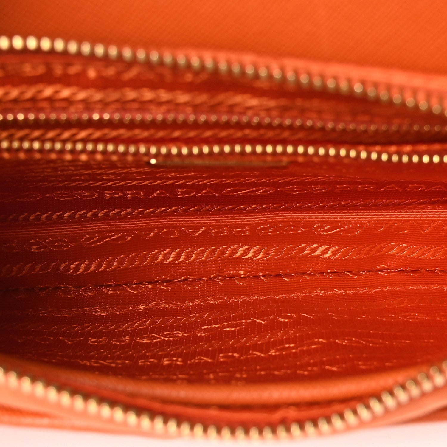 Prada Tessuto Nylon Saffiano Crossbody Bag Papaya