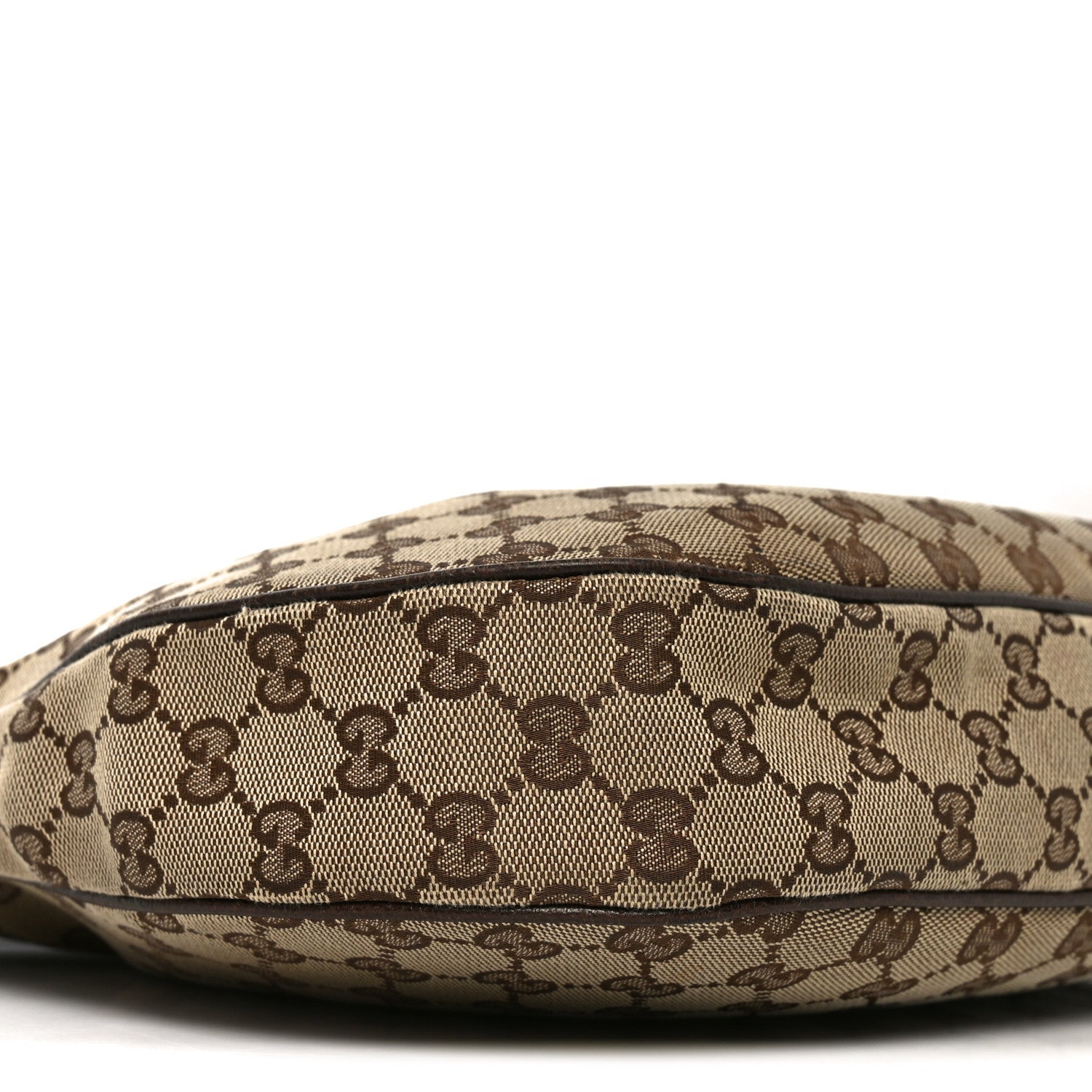 Gucci Monogram Web Medium Half Moon Hobo Dark Brown