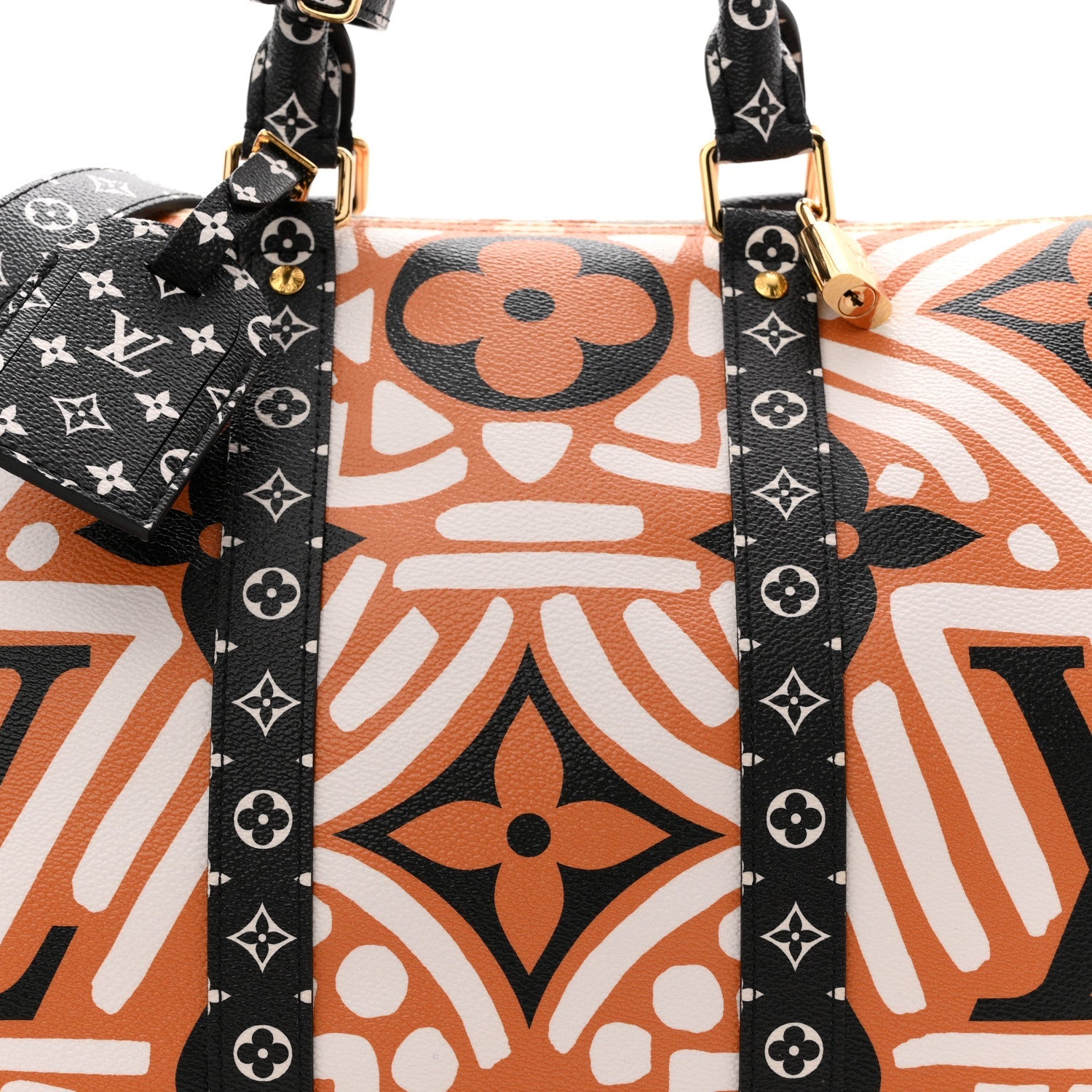 Louis Vuitton Monogram Giant Crafty Keepall Bandouliere 45 Creme Caramel Black