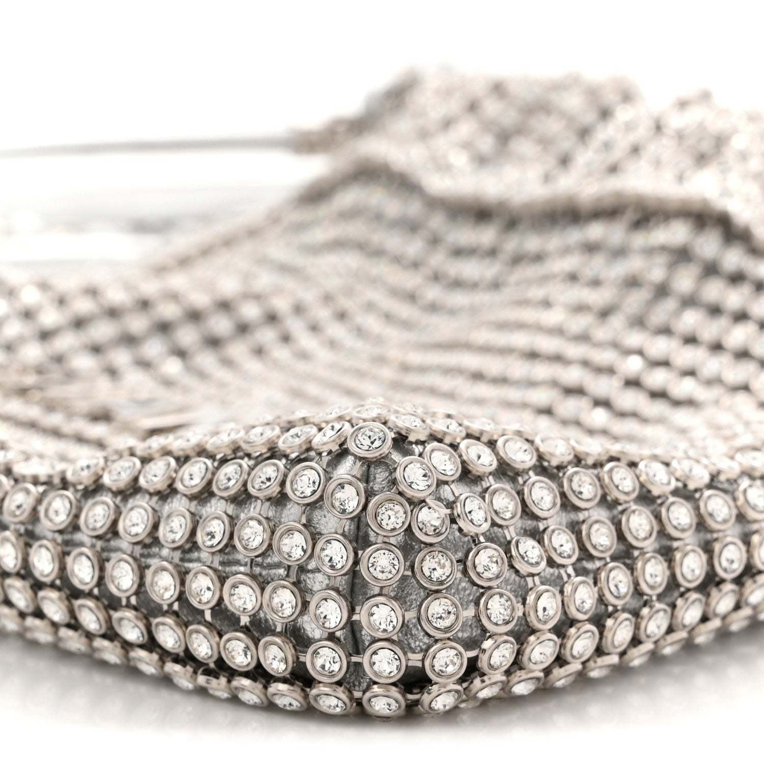 Chanel Crystal Embellished Metallic Lambskin Mini Chanel 22 Silver
