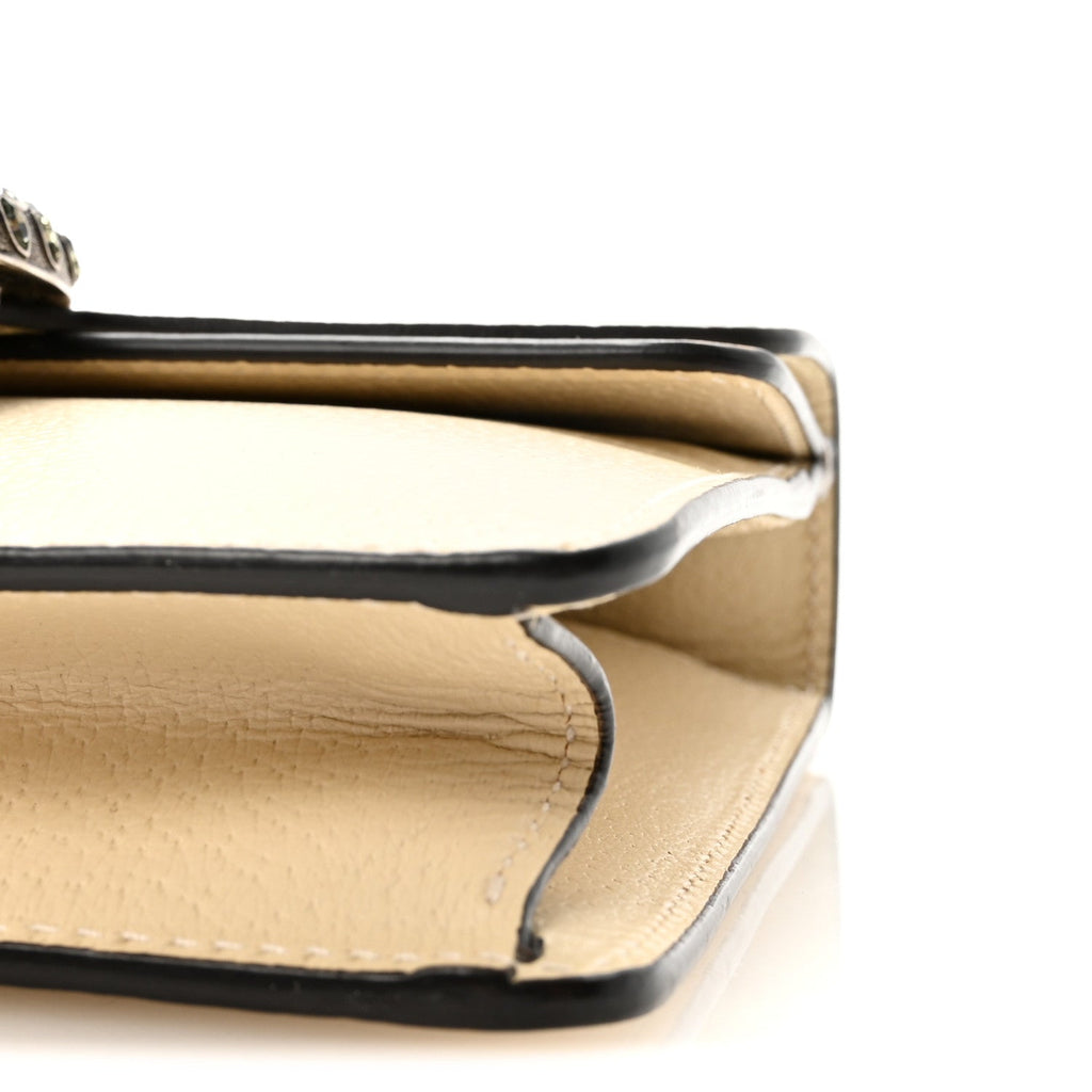 Gucci Textured Calfskin Crystal Mini Dionysus Shoulder Bag Mystic White
